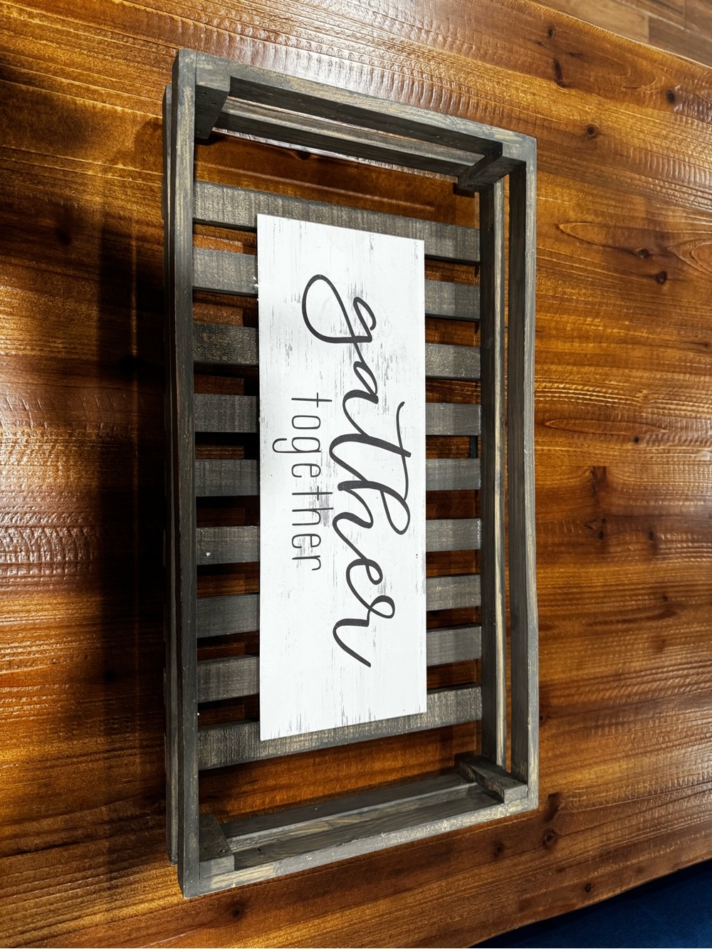 Rustic Gray and White "Gather Together" Wall Decor
